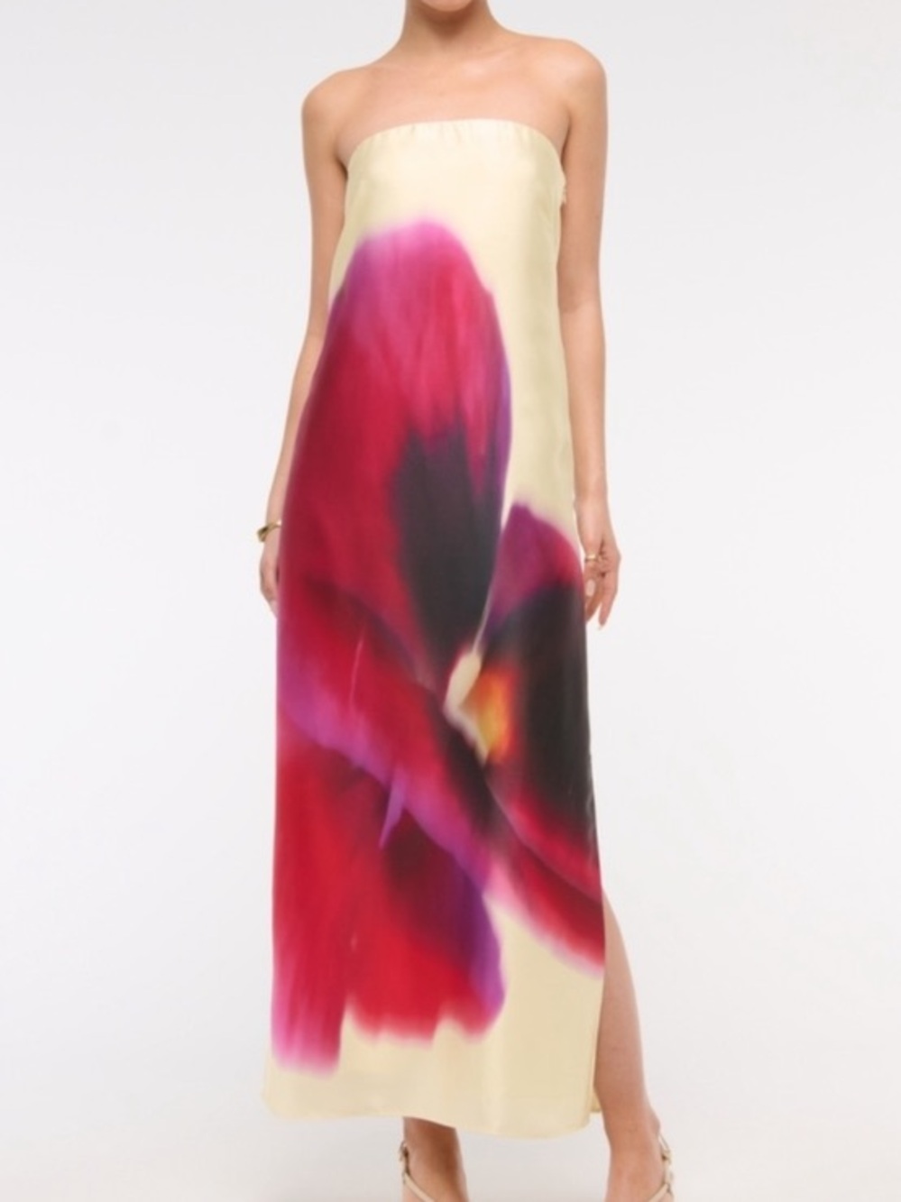 Abercrombie & Fitch Julia w/ Removable Straps Slip Maxi Dress w/ Leg Slit